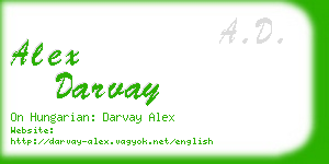 alex darvay business card